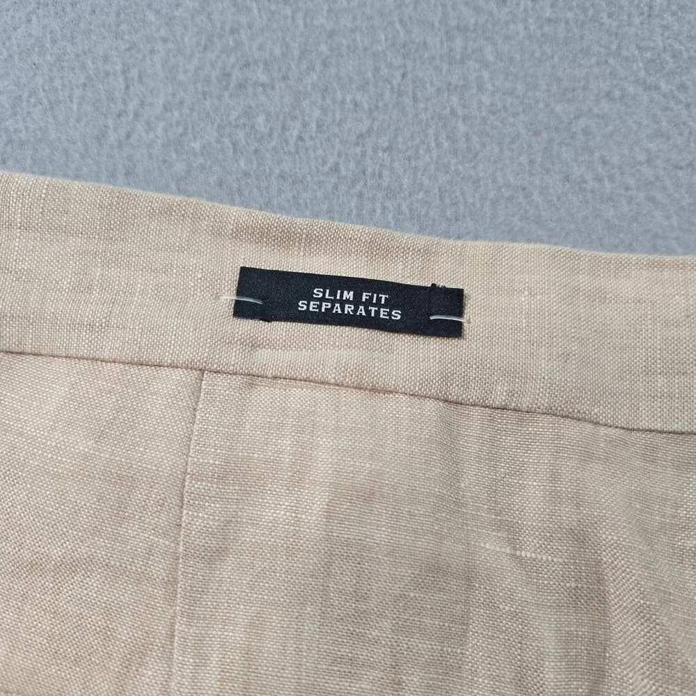 Joseph Abboud JOE Dress Pants Mens 40U Beige 100% Linen Slim Fit Separates NWT